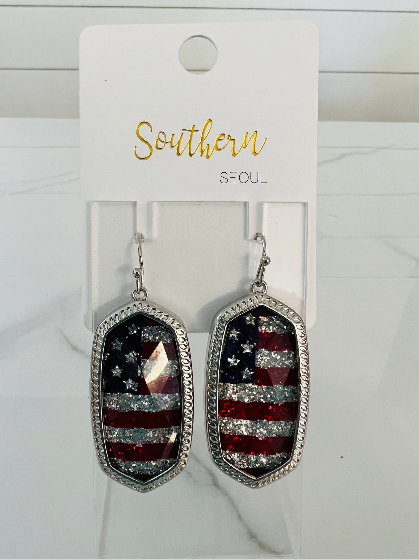 Earrings: American Flag