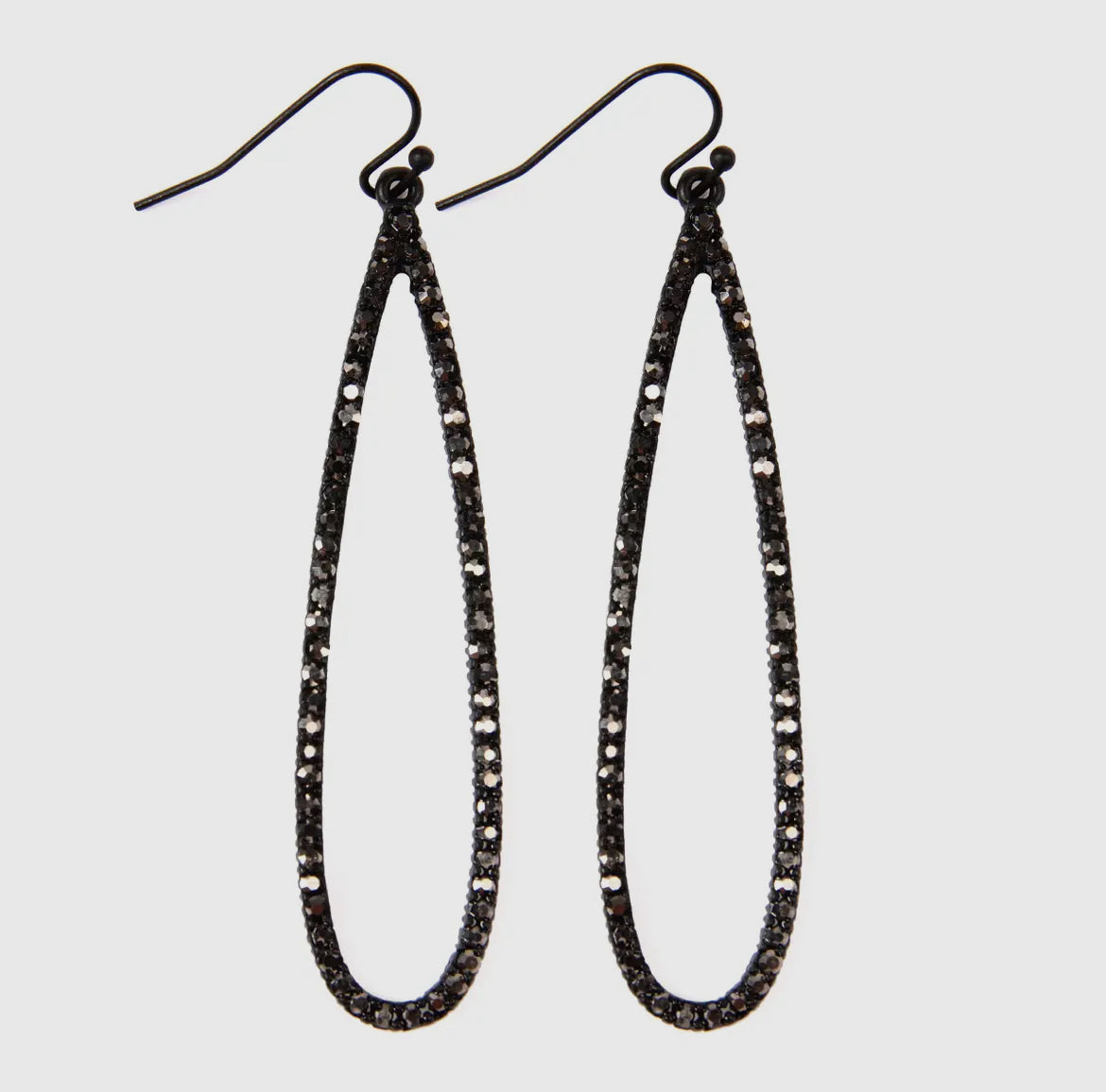 Earrings: Black Rhinestone