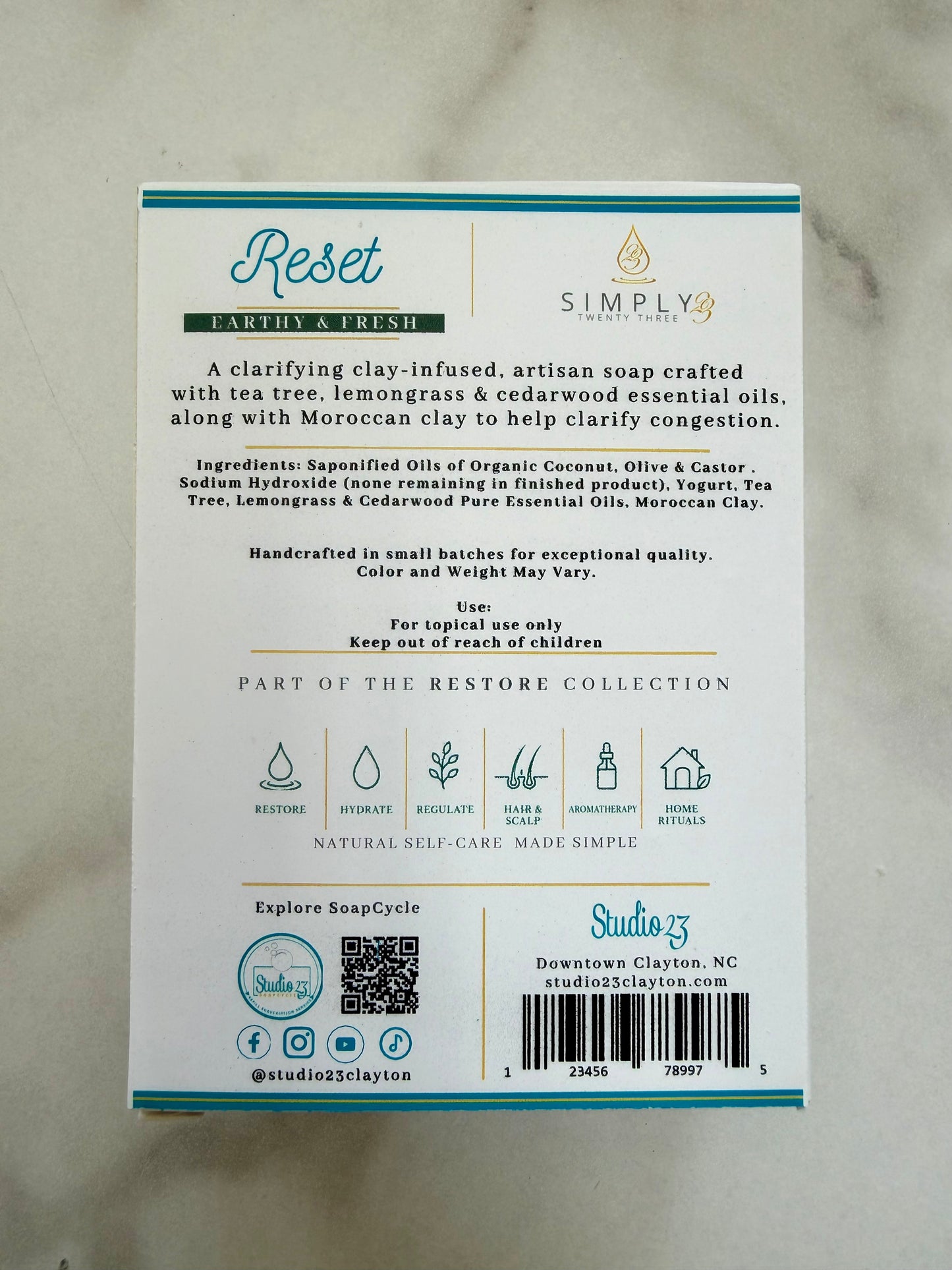 Reset Natural Artisan Bar Soap- 4 oz