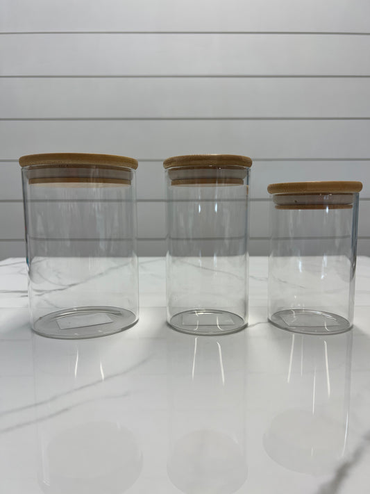 Glass Canisters With Bamboo Lids