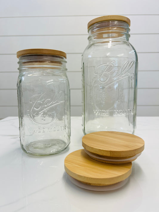 Bamboo Wide Mouth Jar Lid