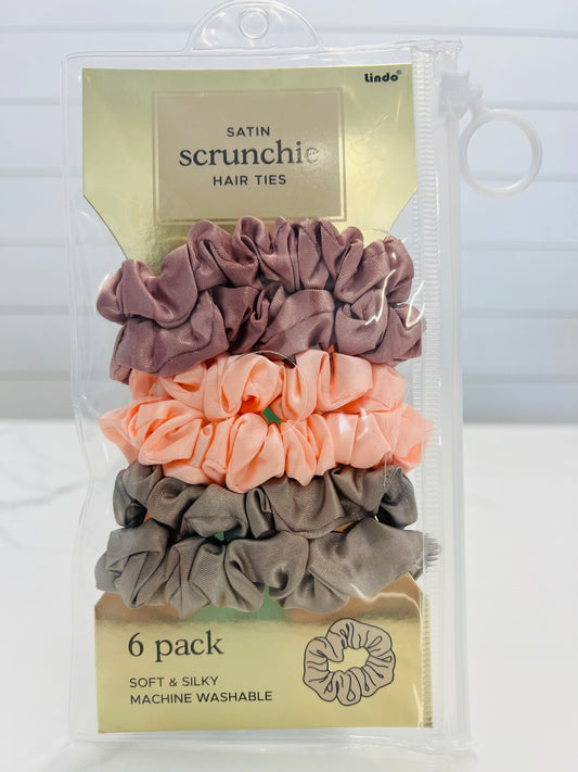 Satin Scrunchie Hair Ties (6pcs/set)