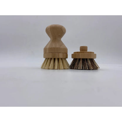 Bamboo Soft Bristle Pot Scrubber with Replaceable Head