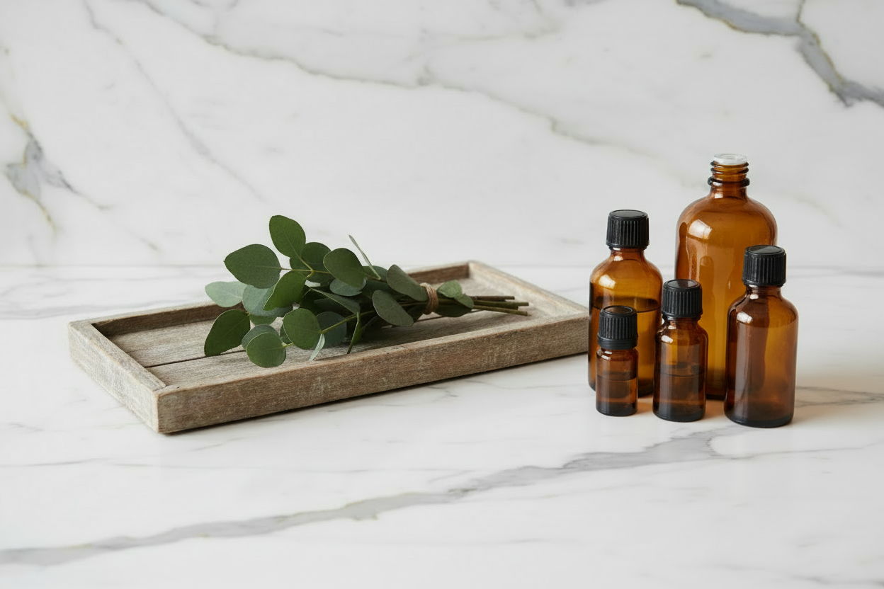 add amber oil bottles with out labels