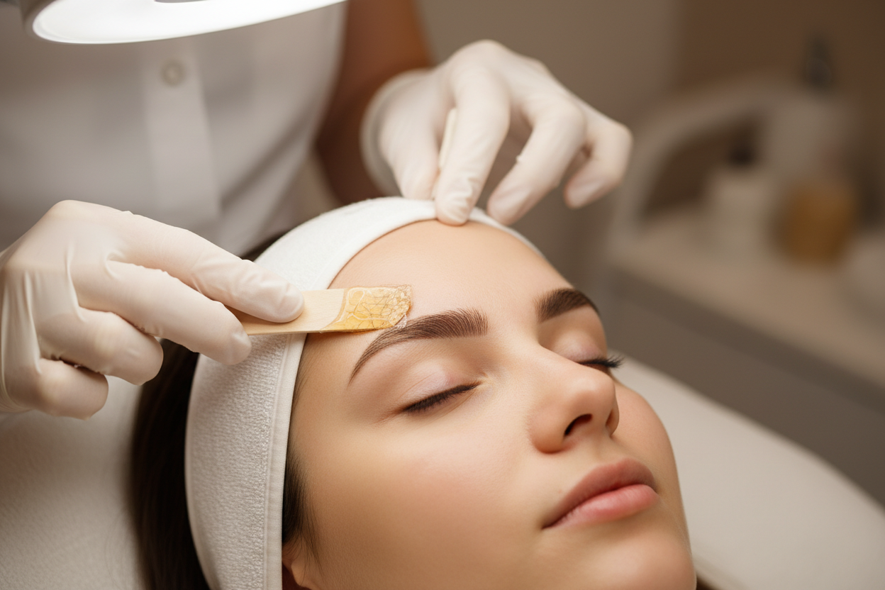 an eyebrow waxing treatmetn