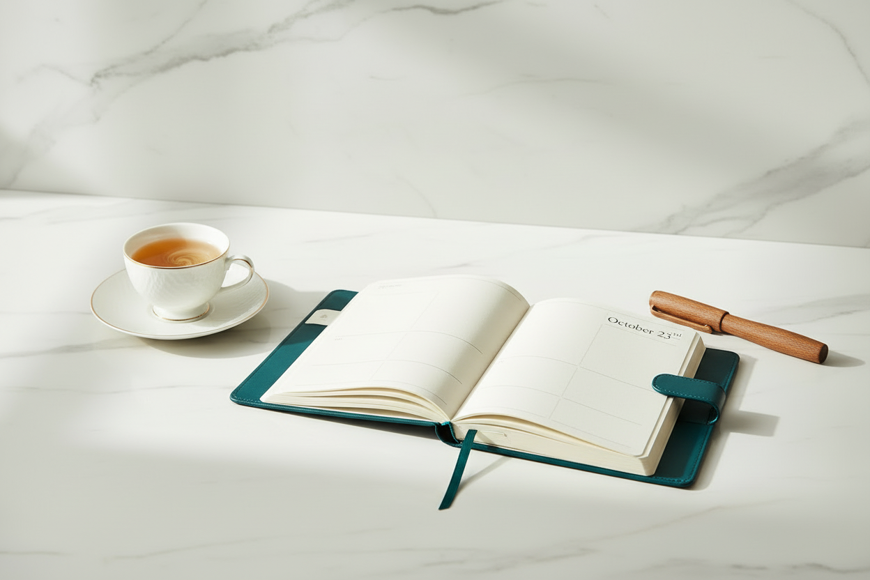 open the planner and make it open to the date october 23rd